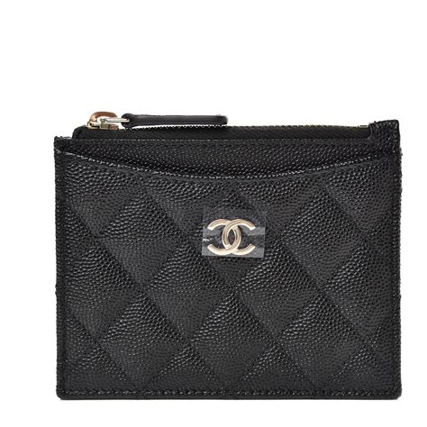 chanel quilted zip card holder|real chanel card holder.